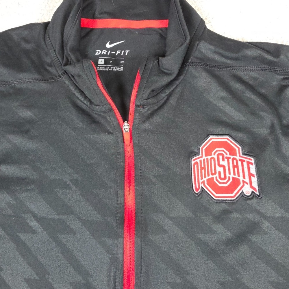 Nike Ohio State Buckeyes Pullover Womens Small Black Red Dri-FIT Quarter-Zip